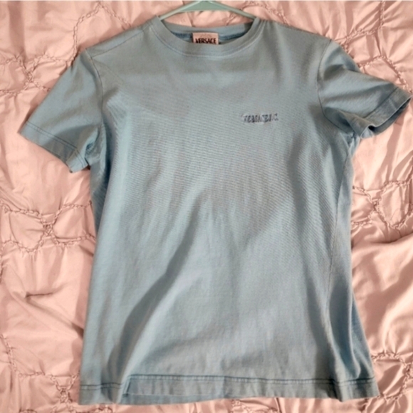 Versace Women's Size Small Blue T-shirt - Picture 3 of 6